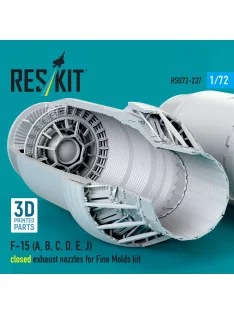   Reskit - F?15 Eagle/Strike Eagle (A,B,C,D,E early,J) F100-PW-220 closed exhaust nozzles for Fine Molds kit (3D Printed)