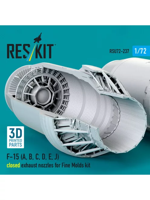 Reskit - F?15 Eagle/Strike Eagle (A,B,C,D,E early,J) F100-PW-220 closed exhaust nozzles for Fine Molds kit (3D Printed)