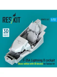   Reskit - F-35A Lightning II cockpit (Basic edition with 3D decals) for Tamiya kit (3D Printed)
