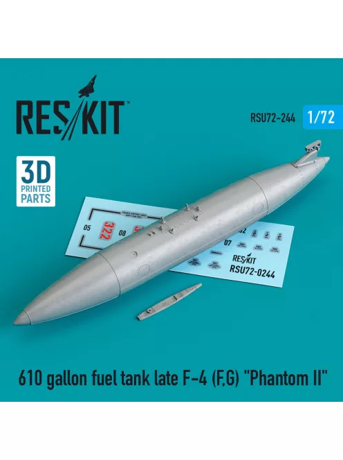 Reskit - 610 gallon fuel tank late F-4 (F G) Phantom II (3D Printed)