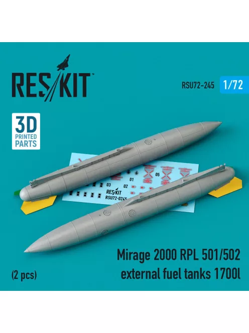 Reskit - Mirage 2000 RPL 501/502 external fuel tanks 1700lt (2 pcs) (3D Printed)