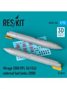   Reskit - Mirage 2000 RPL external fuel tanks 2000lt (2 pcs) (3D Printed)