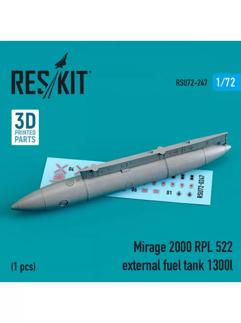 Reskit - Mirage 2000 RPL 522 external fuel tank 1300lt (3D Printed)