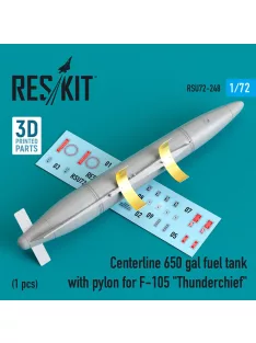   Reskit - Centerline 650 gal fuel tank with pylons for F-105 Thunderchief (1 pcs) (3D Printed)