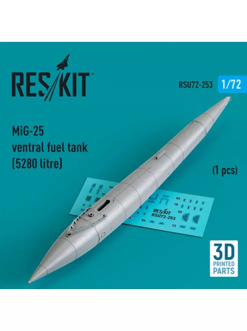 Reskit - MiG-25 ventral fuel tank (5280 litre) (1 pcs) (3D Printed)