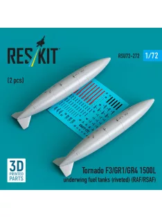   Reskit - Tornado F3/GR1/GR4 1500L underwing fuel tanks (riveted) (RAF/RSAF) (2 pcs) (3D Printed)