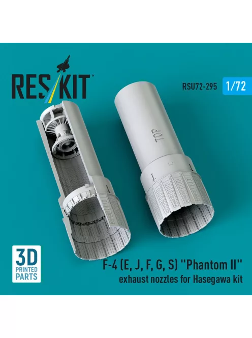 Reskit - F-4 (E J F G S) Phantom II exhaust nozzles for Hasegawa kit (3D Printed)