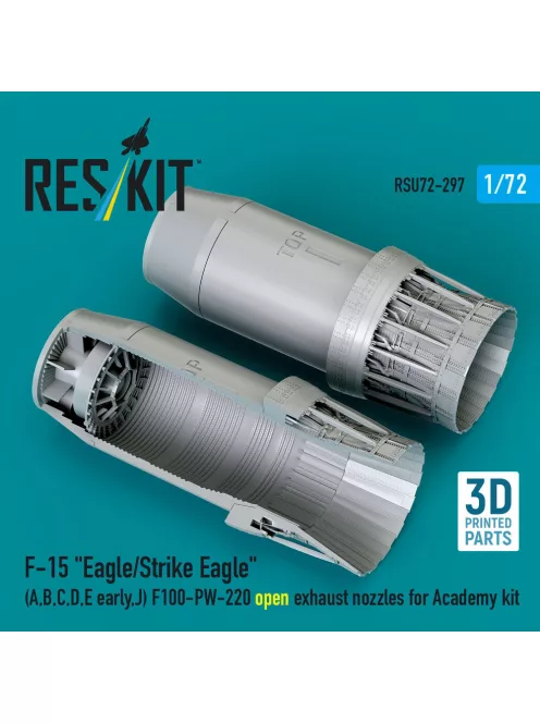Reskit - F?15 Eagle/Strike Eagle (A B C D E early J) F100-PW-220 open exhaust nozzles for Academy kit (3D Printed)