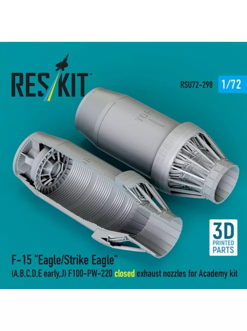 Reskit - F?15 Eagle/Strike Eagle (A B C D E early J) F100-PW-220 closed exhaust nozzles for Academy kit (3D Printed)