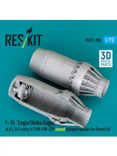   Reskit - F?15 Eagle/Strike Eagle (A, B, C, D, E early, J) F100-PW-220 closed exhaust nozzles for Revell kit (3D Printed)