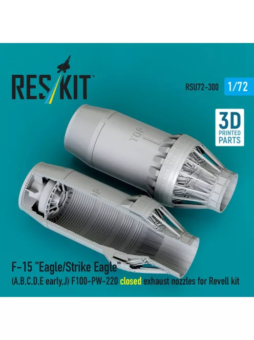 Reskit - F?15 Eagle/Strike Eagle (A, B, C, D, E early, J) F100-PW-220 closed exhaust nozzles for Revell kit (3D Printed)