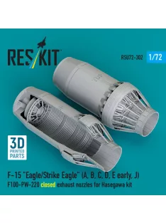   Reskit - F?15 Eagle/Strike Eagle (A B C D E early J) F100-PW-220 closed exhaust nozzles for Hasegawa kit (3D Printed)