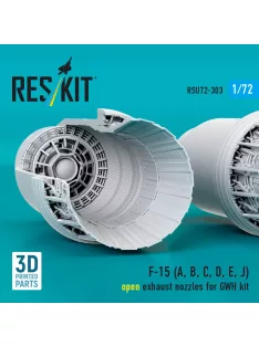   Reskit - F?15 Eagle/Strike Eagle (A,B,C,D,E early,J) F100-PW-220 open exhaust nozzles for GWH kit (3D Printed)