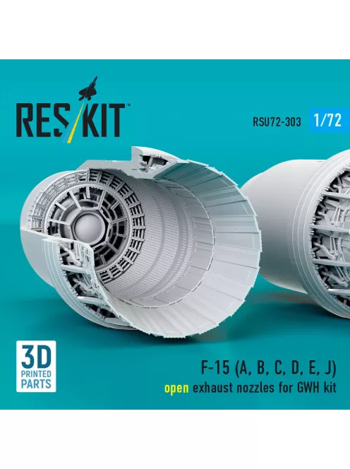 Reskit - F?15 Eagle/Strike Eagle (A,B,C,D,E early,J) F100-PW-220 open exhaust nozzles for GWH kit (3D Printed)