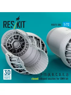   Reskit - F?15 Eagle/Strike Eagle (A,B,C,D,E early,J) F100-PW-220 closed exhaust nozzles for GWH kit (3D Printed)