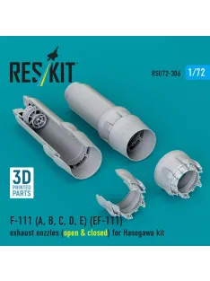   Reskit - F-111 (A B C D E) (EF-111) exhaust nozzles (open & closed) for Hasegawa kit (3D Printed)