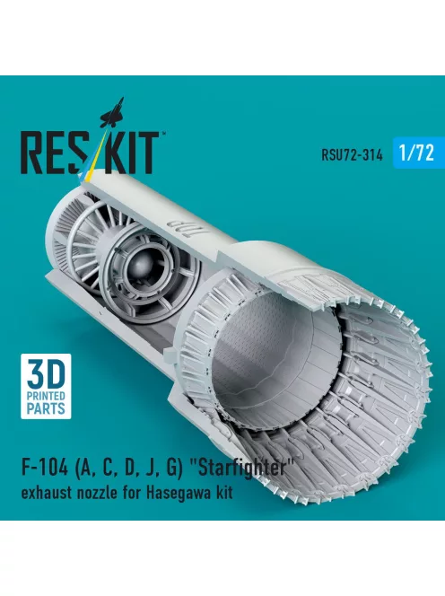 Reskit - F-104 (A C D J G) Starfighter exhaust nozzle for Hasegawa kit (3D Printed)