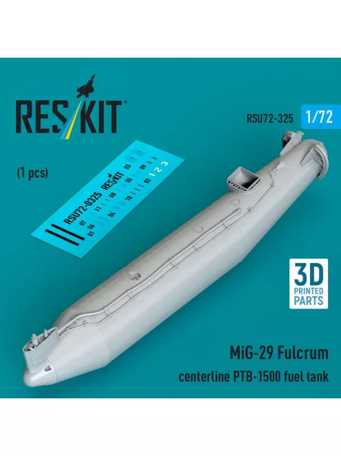 Reskit - MiG-29 Fulcrum centerline PTB-1500 fuel tank (1 pcs) (3D Printed)