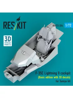   Reskit - F-35C Lightning II cockpit (Basic edition with 3D decals) for Tamiya kit (3D Printed)