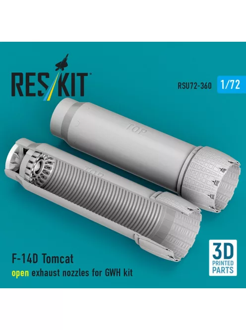 Reskit - F-14D Tomcat open exhaust nozzles for GWH kit (3D Printed)