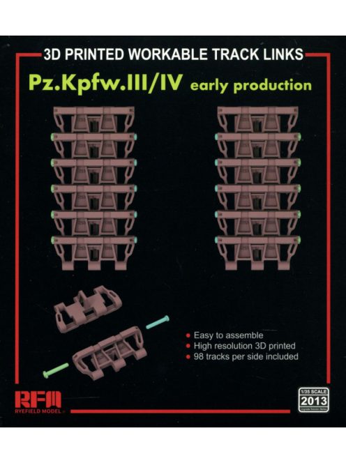 Rye Field Model - Panzer III / IV early workable tracks (3D printed)