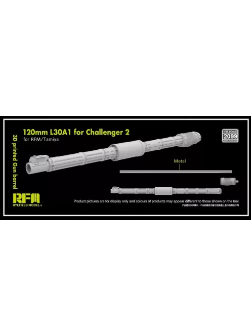 Rye Field Model - 3D print.Gun barrel 120mm L30A1 for Challenger 2