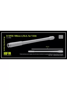   Rye Field Model - 3D print.Gun barrel D-10T2S 100mm L/53.5 for T-55A