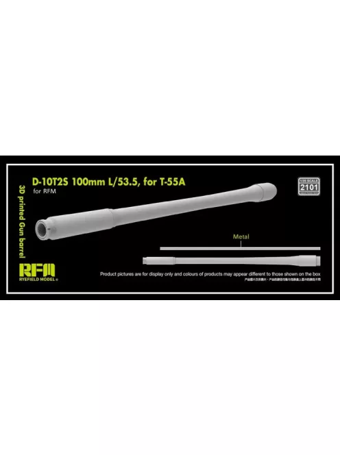 Rye Field Model - 3D print.Gun barrel D-10T2S 100mm L/53.5 for T-55A