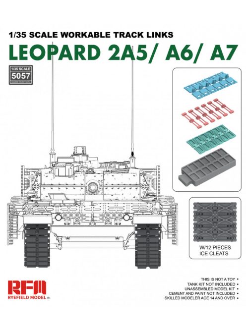 Rye Field Model - Leopard 2A5 /A6/A7 workable track links