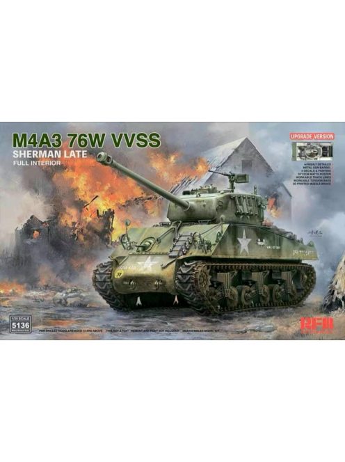 Rye Field Model - M4A3 76W VVSS Sherman late UPGRADE full interior
