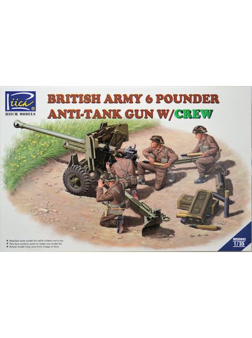 Riich Models - British Army 6 Pounder Infantry Anti-tank Gun w/Crews (4 figures)