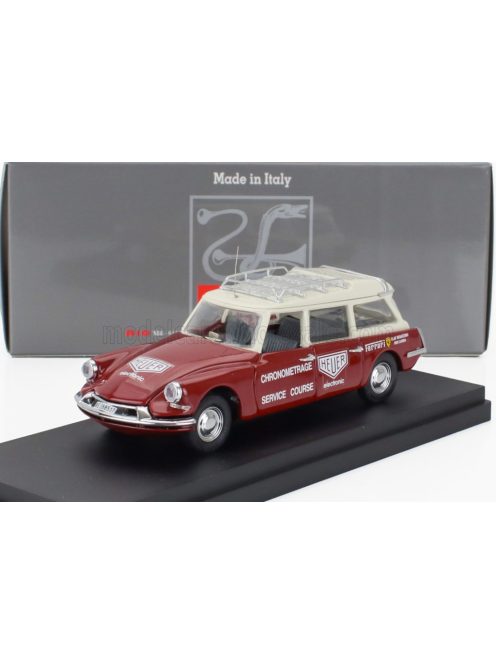 Rio-Models - CITROEN DS21 BREAK SW STATION WAGON FERRARI CHRONOMETRAGE SERVICE ASSISTANCE 1970 NIKI LAUDA - CLAY REGAZZONI RED WHITE