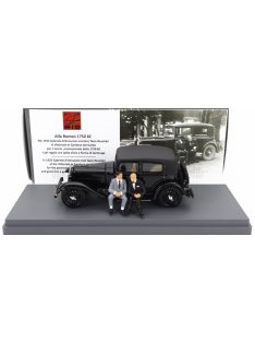   Rio-Models - ALFA ROMEO 1750 6C WITH GABRIELE D'ANNUNZIO AND TAZIO NUVOLARI FIGURES 1932 BLACK