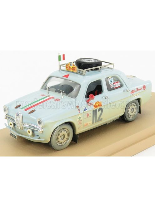 Rio-Models - ALFA ROMEO GIULIETTA Ti N 112 1957 - RALLY RAID PECHINO - PARIGI 2007 R.CHIODI - M.DEGLI ESPOSITI LIGHT BLUE