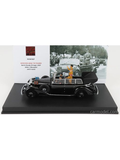 Rio-Models - Mercedes Benz 770 Tourer Berlin Parade 25Th September 1937 - With Figures Hitler Mussolini And 2X Nazists Black
