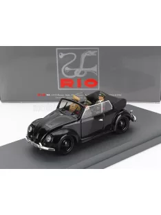   Rio-Models - VOLKSWAGEN BEETLE MAGGIOLINO KAFER CABRIOLET OPEN WITH HITLER HIMMLER AND DRIVER FIGURES 1939 BLACK