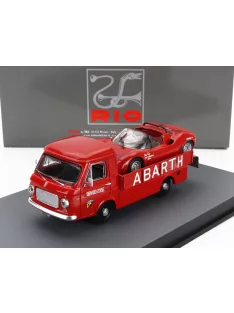   Rio-Models - FIAT 241 ASSISTENZA ABARTH CORSE CAR TRANSPORTER 1970 WITH FIAT ABARTH 1000SP SPIDER RED