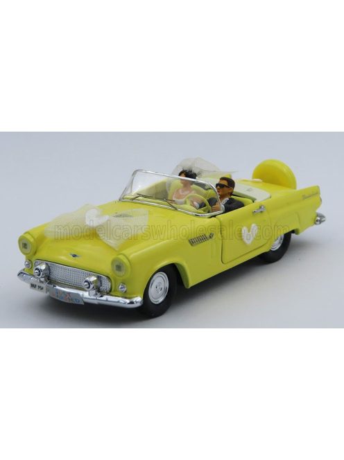 Rio-Models - FORD USA FORD THUNDERBIRD CABRIOLET OPEN 1956 - JUST MARRIED FIGURES YELLOW