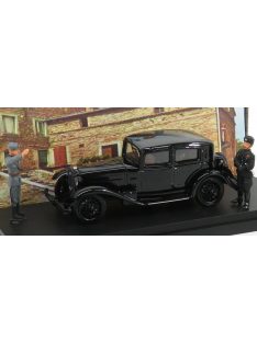   Rio-Models - ALFA ROMEO 6C 1750 - MUSSOLINI PERSONAL CAR - VISITA A PREDAPPIO CASA NATALE - 1930 - WITH FIGURES - EXCLUSIVE CARMODEL BLACK