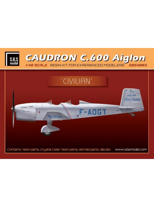 SBS Model - 1/48 Caudron 600 'Civilian' - Resin+PE+decal - Full resin kit