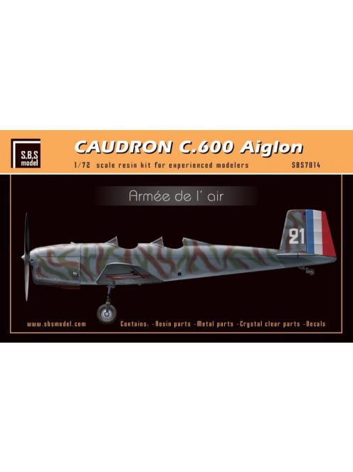 SBS Model - 1/72 Caudron 600 'Armée de l'Air' - Resin+PE+decal - Full resin kit