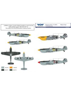   SBS Model - 1/32 Hispano HA-1112 M1L 'Movie Star' decal sheet + resin additional parts - Resin + Decals for Hase