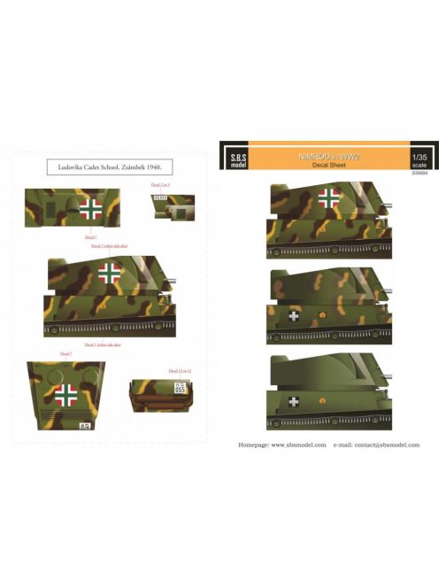 SBS Model - 1/35 Hungarian 40M Nimrod decals - Decals for Hobbyboss