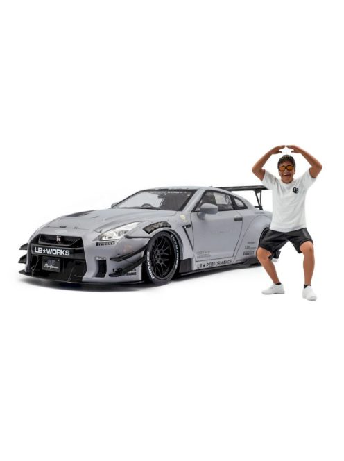 Solido - Nissan GT-R (R35) w/Liberty Walk Body Kit Type 2.0 with Kato San Figure Grey 2024L.E. 4000 pcs.