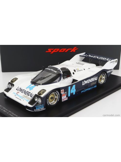 Spark-Model - Porsche 962C Team Holbert Racing N 14 Winner 24H Daytona 1986 A.Holbert - D.Bell - A.Unser Jr. - Con Vetrina - With Showcase - Special Box White Blue