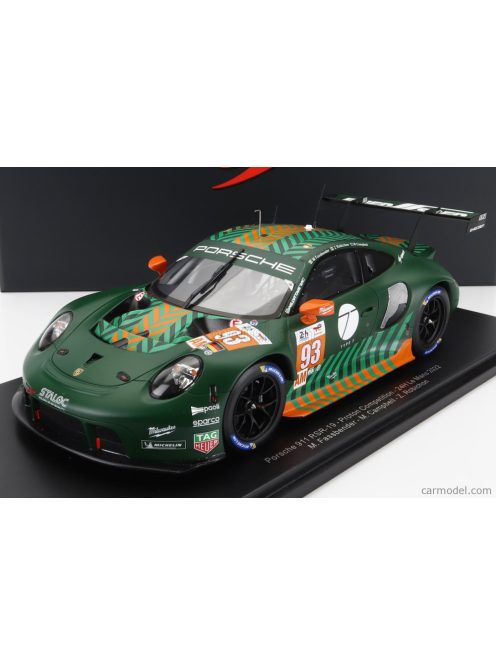 Spark-Model - Porsche 911 991 Rsr-19 4.2L Team Proton Competition N 93 24H Le Mans 2022 M.Fassbender - M.Campbell - Z.Robichon - Con Vetrina - With Showcase - Special Box Green Black
