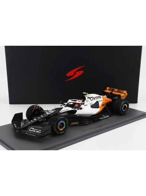 Spark - McLAREN F1  MCL60 TEAM McLAREN N 4 MONACO GP 2023 LANDO NORRIS WHITE ORANGE BLACK