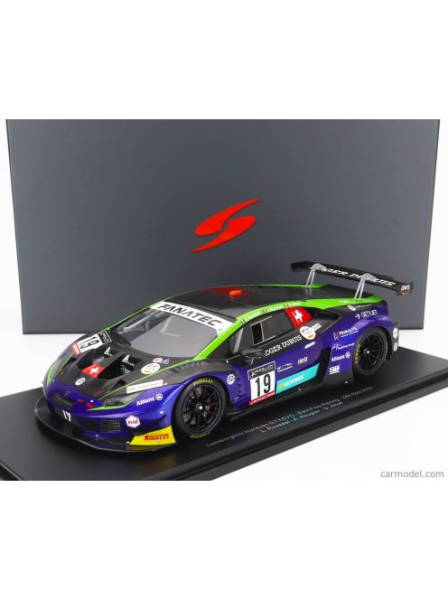 Spark-Model - Lamborghini Huracan Gt3 Evo Team Emil Frey Racing N 19 24H Spa 2022 L.Roussel - A.Rougier - G.Altoe Blue Green