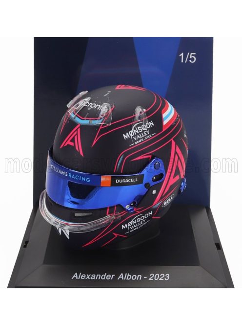 Spark - BELL HELMET F1  CASCO HELMET WILLIAMS	FW45 TEAM WILLIAMS RACING N 23 SEASON 2023 ALEXANDER ALBON MATT BLUE RED