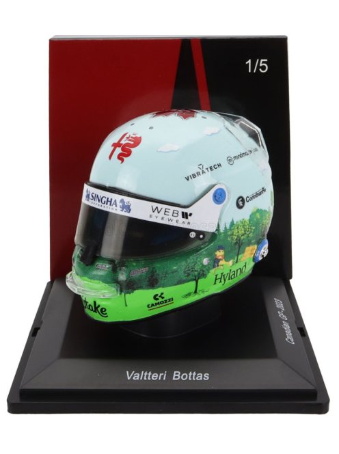 Spark - BELL HELMET F1  CASCO HELMET ALFA ROMEO C43 TEAM STAKE N 24 CANADA GP 2023 GUANYU ZHOU WHITE GREEN